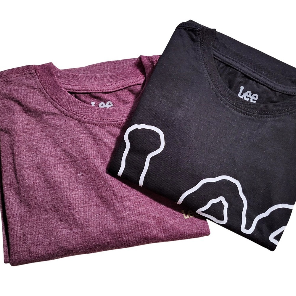 Lee Men's Long Sleeve T Shirt Tee Burgundy/Black Graphic Logo‎ Size S - Picture 5 of 7